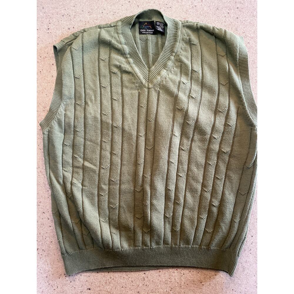 Greg Norman Collection Golf Sweater Vest Mens XXL Green